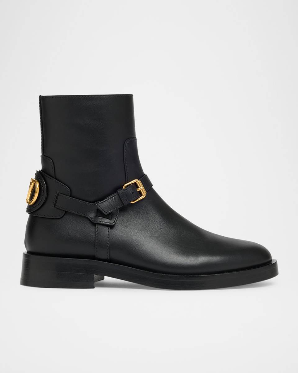 VLogo Signature Leather Booties